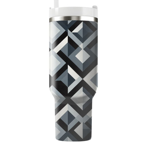 Sleek Monochrome Diamond  Insulated Tumblers