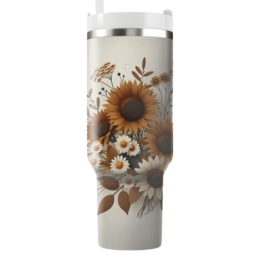 Rustic Floral Charm  Tumblers With Lids