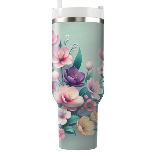 Spring Floral Medley  Personalized Tumblers