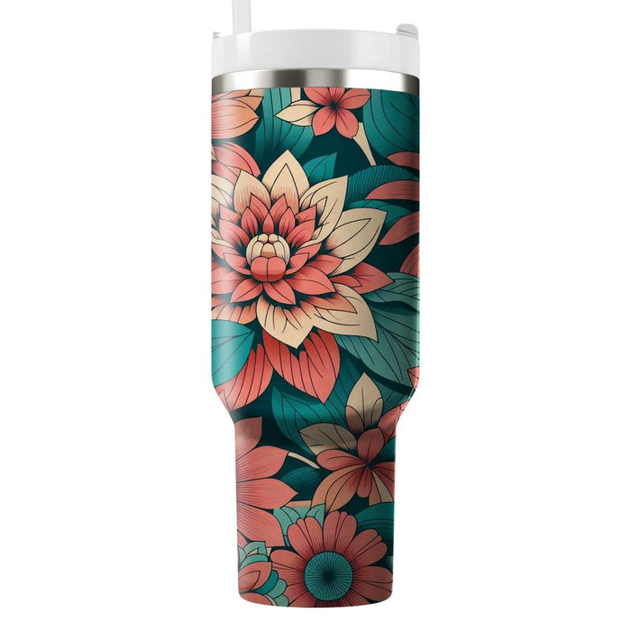 Bright Floral Retro  Personalized Tumblers