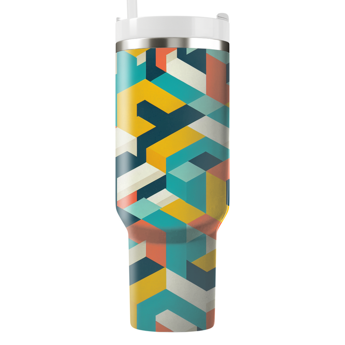 Retro Geometric Prism  Insulated Tumblers