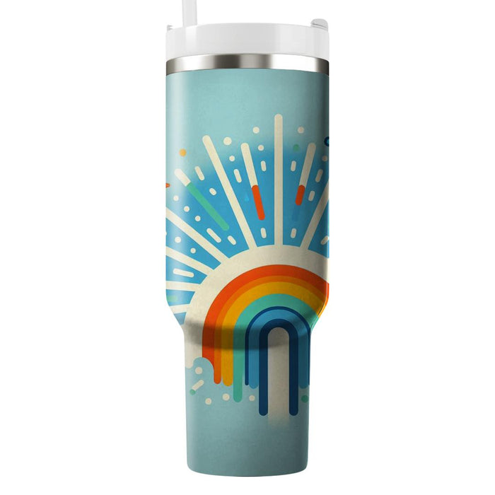 Bright Rainbow Rays  Tumblers With Lids