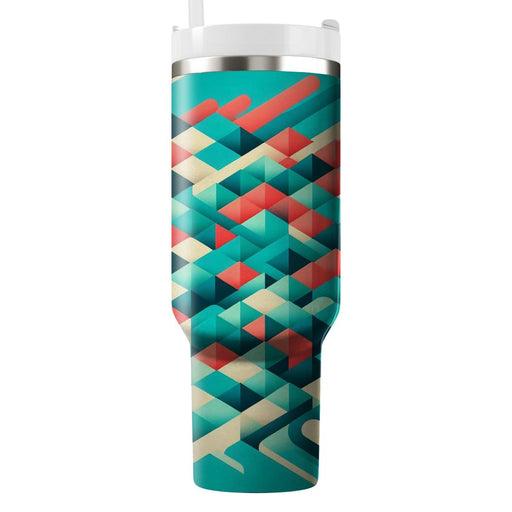 Geometric Ripple Effect  Tumblers With Lids