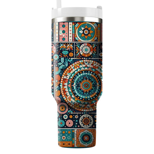 Retro Funky Tapestry  Tumbler Cups