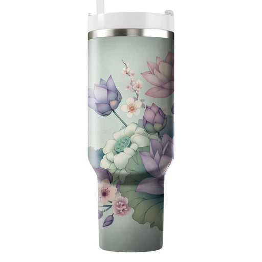 Zen Floral Serenity  Tumblers With Lids