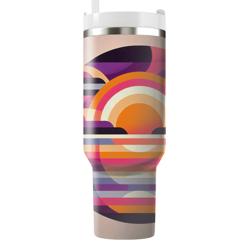 Geometric Sunset Dreams Personalized Tumblers