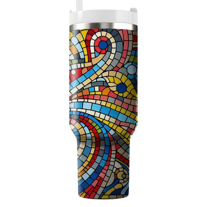 Retro Mosaic Art  Tumbler Cups