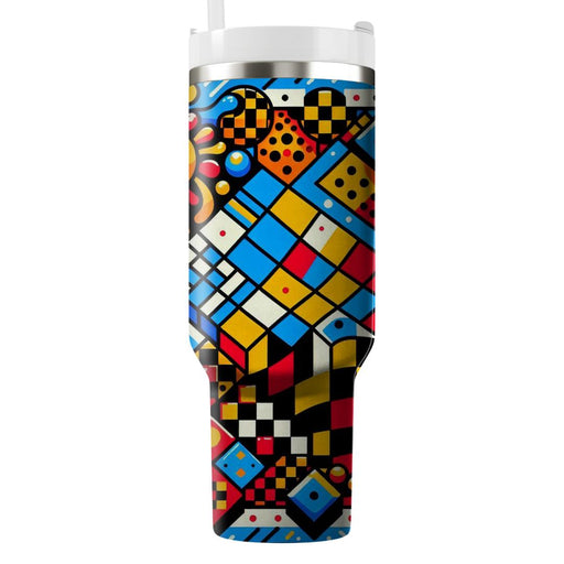 Bold Retro Checkered  Custom Tumblers