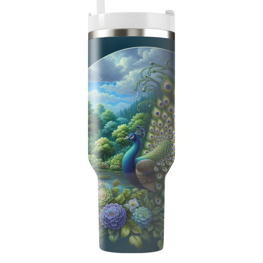 Dazzling Peacock Parade  Tumblers With Lids