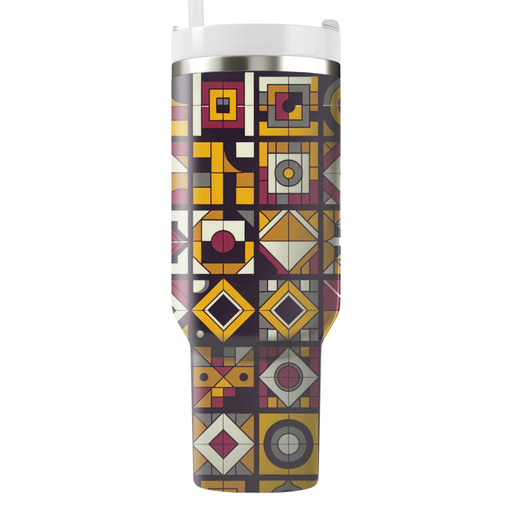 Retro Square Mosaic Custom Tumblers