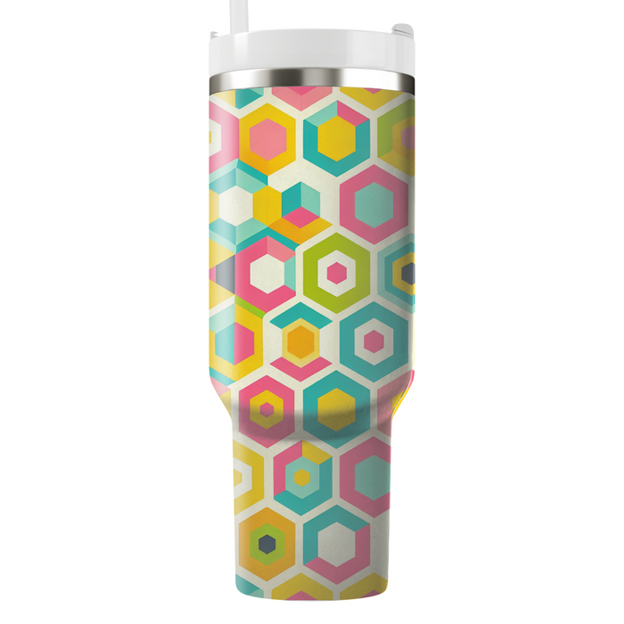 Colorful Hexagon Patchwork Custom Tumblers