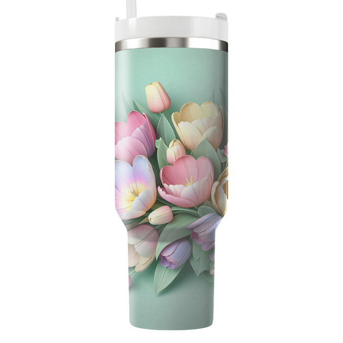 Spring Tulip Bouquet  Custom Tumblers