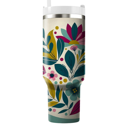 Retro Floral Fusion  Tumblers With Lids