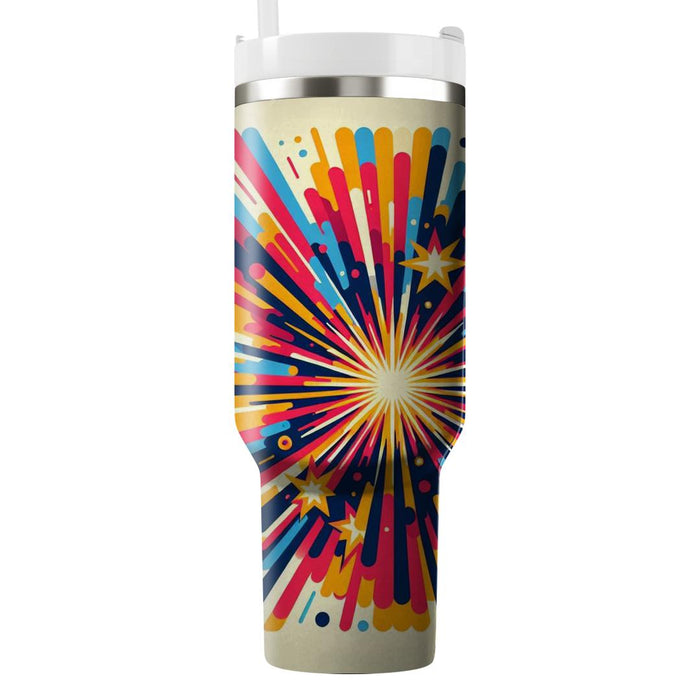 Vivid Retro Starburst  Travel Tumblers