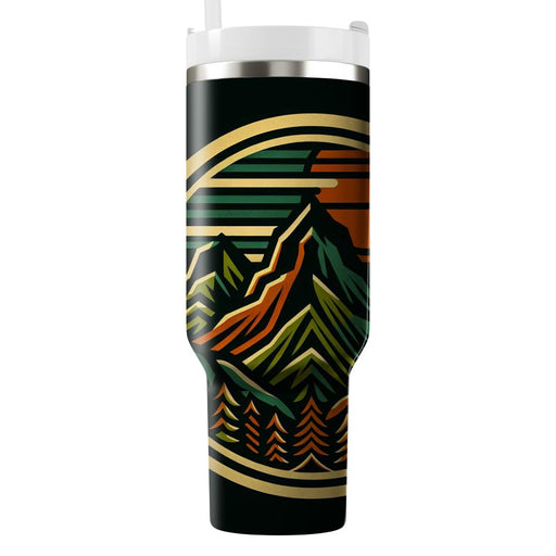 Retro Mountain Adventure  Decorative Tumblers