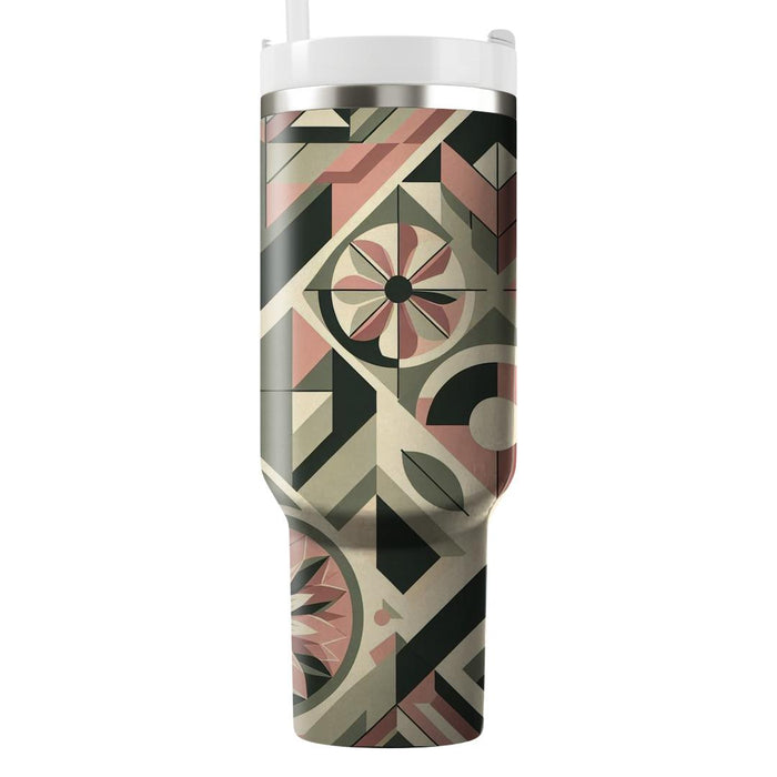 Retro Floral Geometry  Custom Tumblers