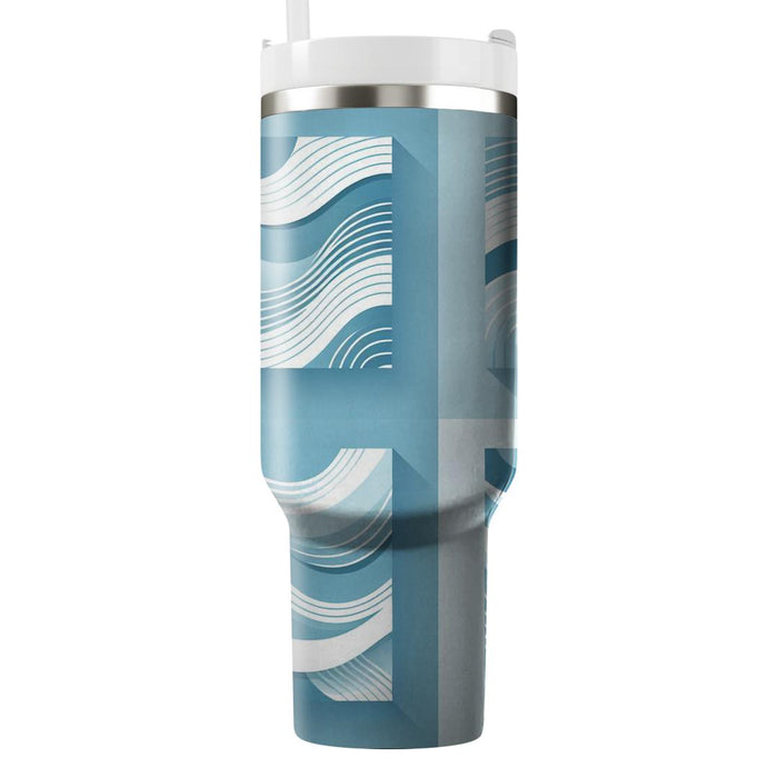 Trendy Wave Lines  Personalized Tumblers