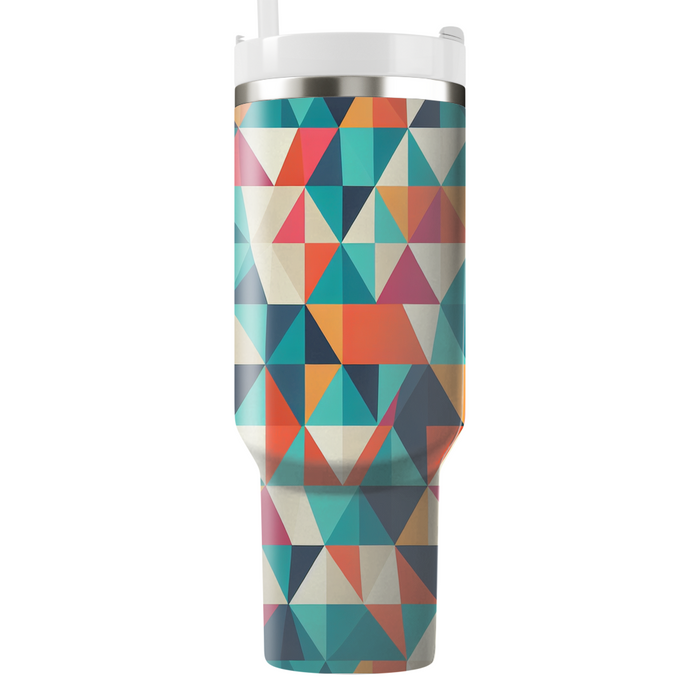 Geometric Triangle Mosaic  Personalized Tumblers