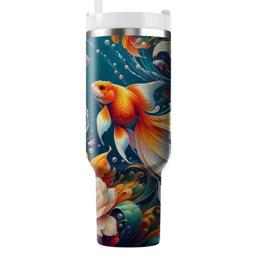 Vibrant Goldfish Aquarium  Custom Tumblers