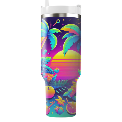 Funky Tropical Vibes Travel Tumblers