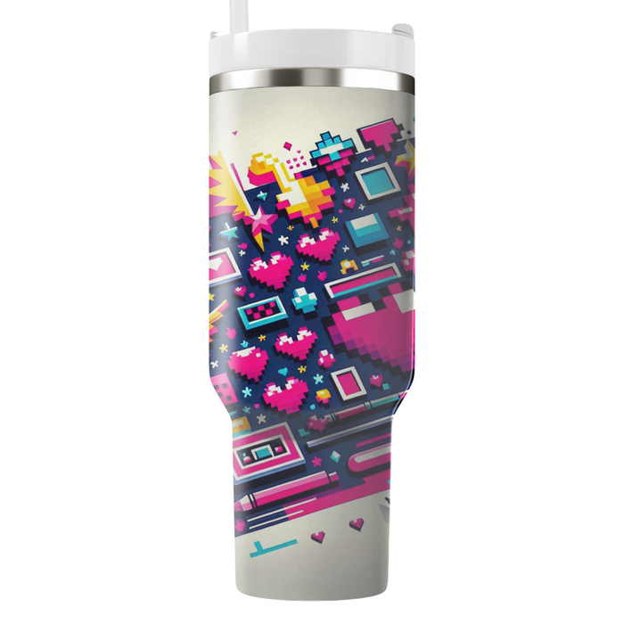 Retro Pixel Burst  Tumblers With Lids