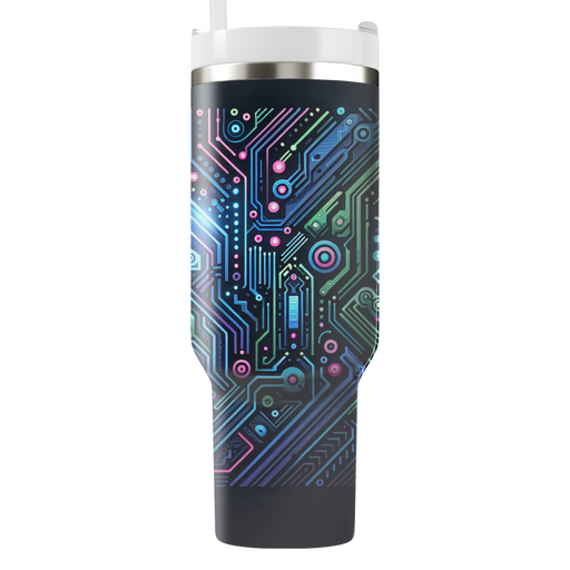 Futuristic Neon Circuitry  Personalized Tumblers