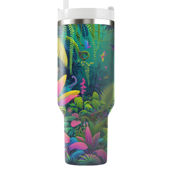 Retro Neon Jungle  Personalized Tumblers