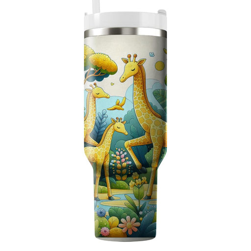 Whimsical Giraffe Garden  Decorative Tumblers