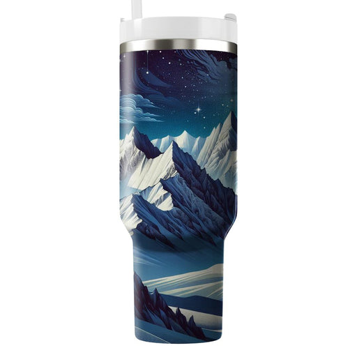 Winter Snowy Peaks Tumblers With Lids