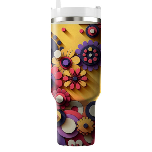 Abstract Flower Burst  Travel Tumblers