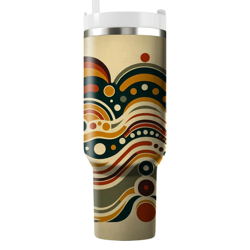 Retro Geometric Wave  Insulated Tumblers