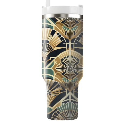 Art Deco Fan Pattern  Tumbler Cups