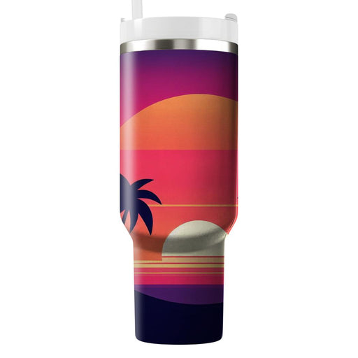 Sunset Palm Paradise  Tumblers With Lids