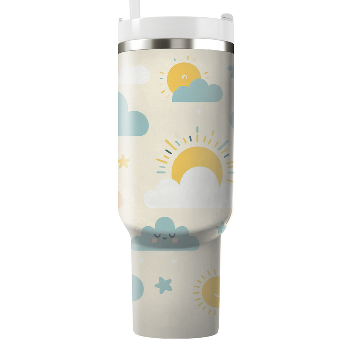 Whimsical Cloud And Sun  Unique Tumblers