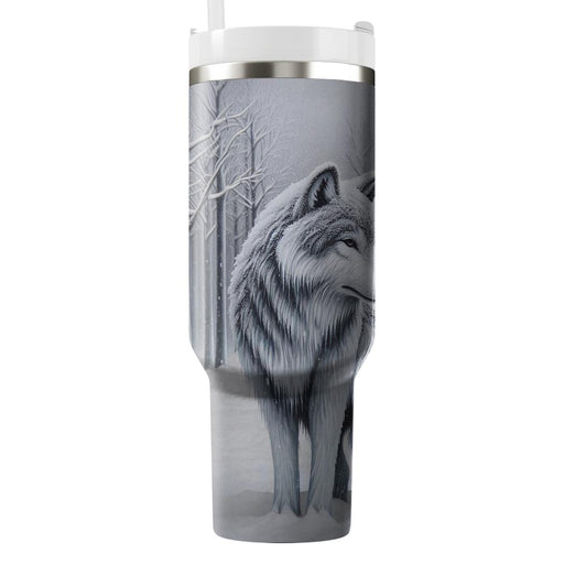 Winter Wolf Wilderness  Personalized Tumblers