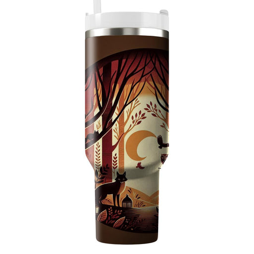 Autumn Twilight Forest  Decorative Tumblers