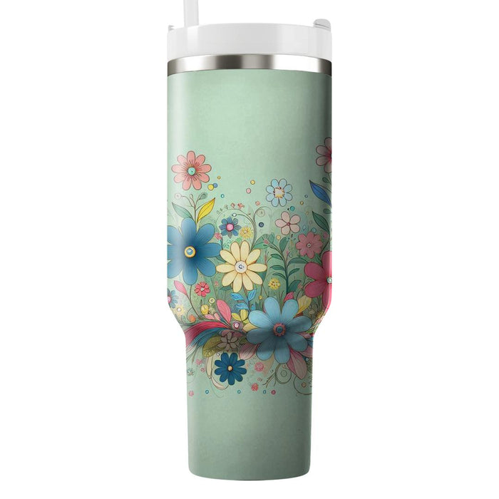 Whimsical Floral Garden  Travel Tumblers