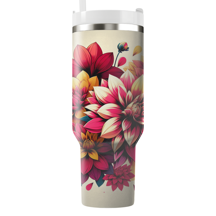 Bold Dahlia Dreams  Tumblers With Lids