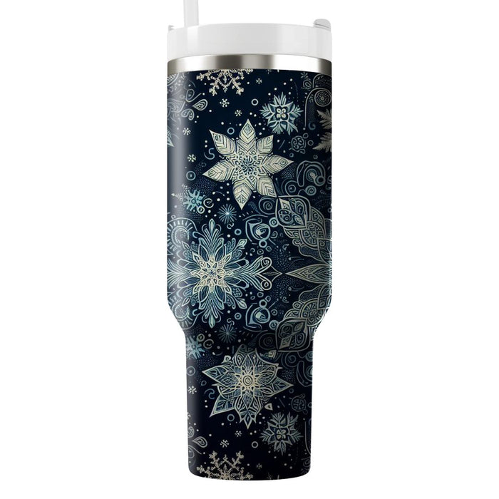 Winter Snowflake Fantasy  Travel Tumblers