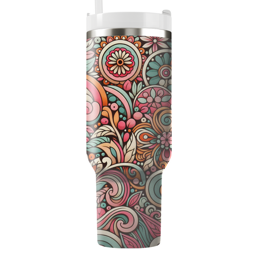 Retro Floral Paradise  Travel Tumblers