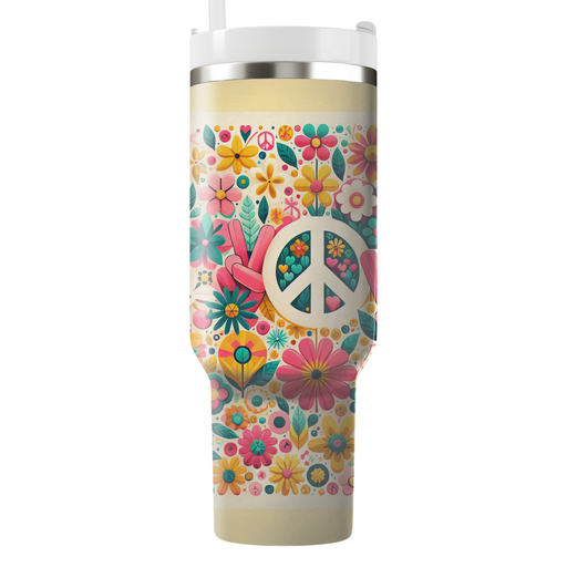 Flower Child Vibes Tumblers With Lids