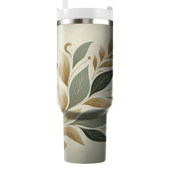 Artful Leaf Motif  Custom Tumblers