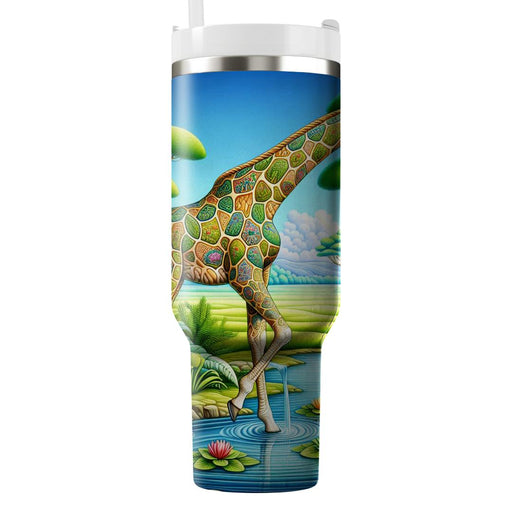 Vibrant Giraffe Oasis  Custom Tumblers