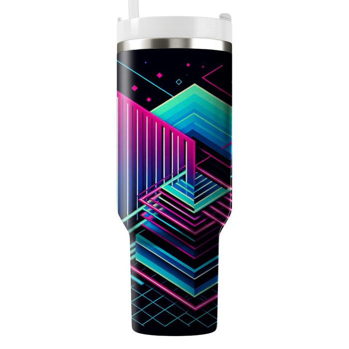 Futuristic Neon Lines  Custom Tumblers