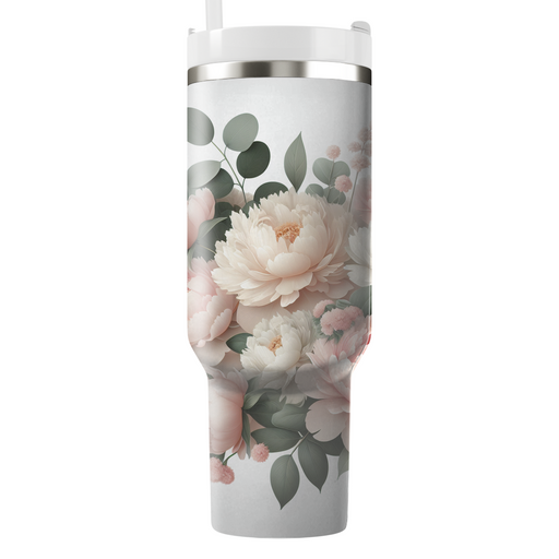 Blushing Peony Elegance  Insulated Tumblers