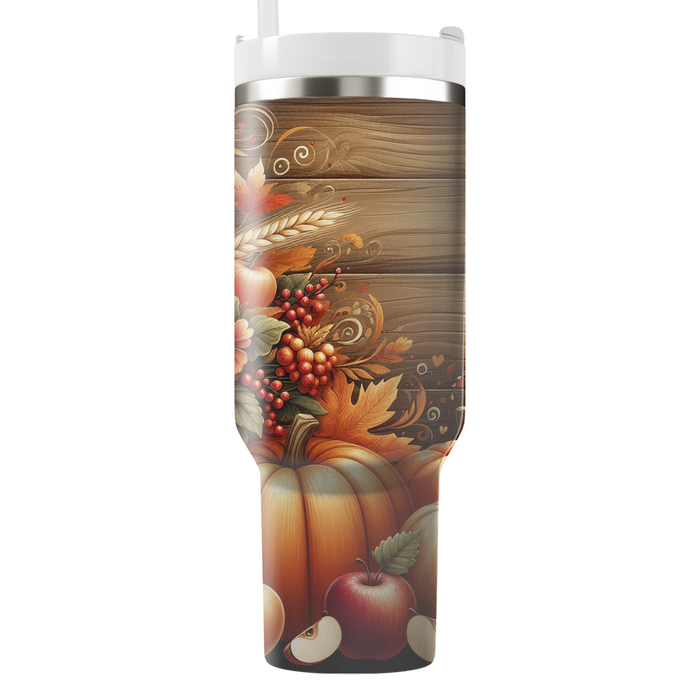 Autumn Harvest Feast  Personalized Tumblers