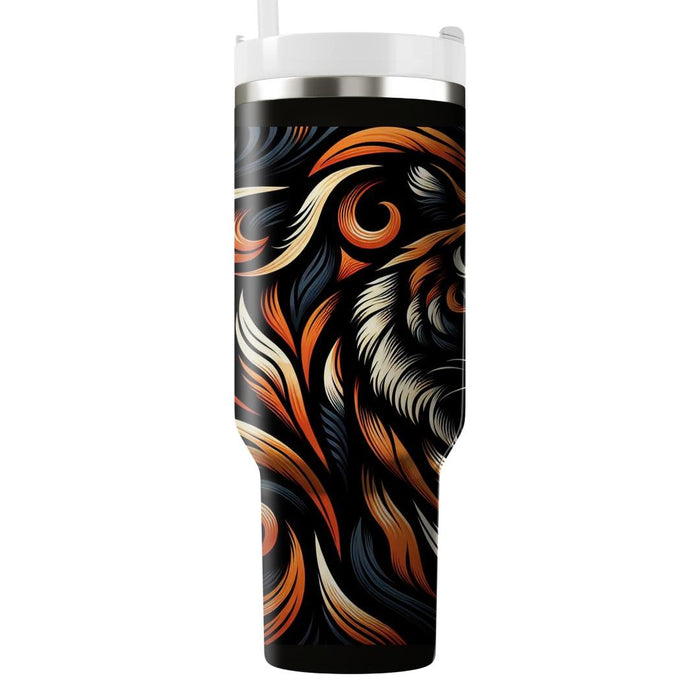 Artistic Tiger Stripes  Travel Tumblers