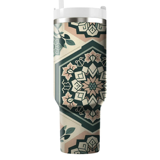 Floral Harmony Hexagon  Unique Tumblers