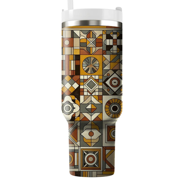 Retro Patterned Tiles  Travel Tumblers