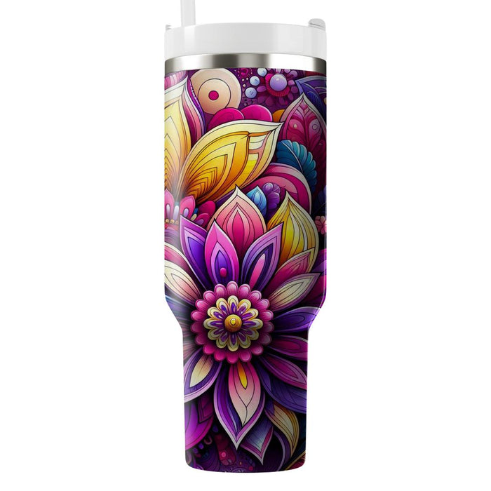 Whimsical Flower Power  Unique Tumblers